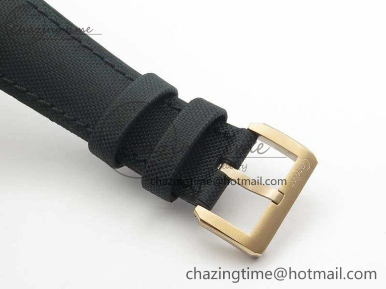 Calibre De Cartier Diver TF 1:1 Best Edition RG Black Dial On Nylon Black Rubber Strap A23J