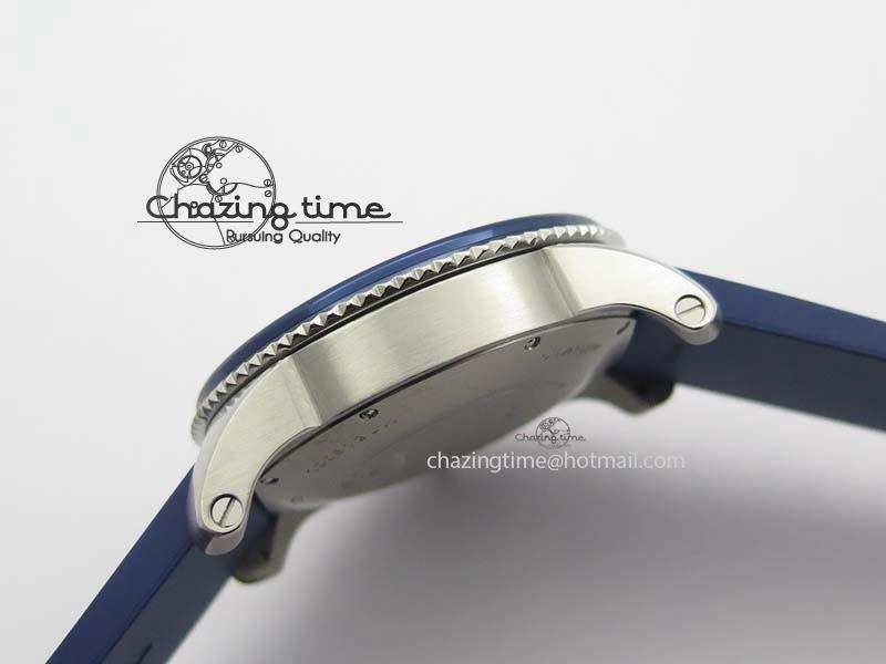 Calibre De Cartier Diver TF 1:1 Best Edition SS Blue Dial On Blue Rubber Strap A23J