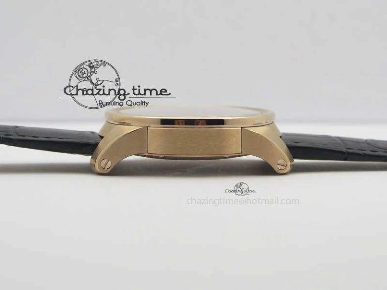 Calibre De Cartier RG JF Best Edition White Dial On Black Leather Strap A23J