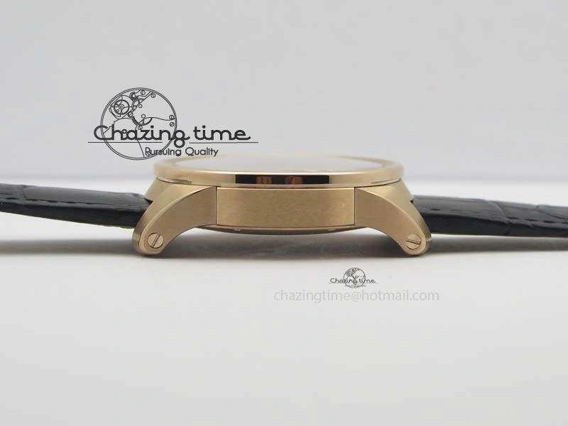 Calibre De Cartier RG JF Best Edition White Dial On Black Leather Strap A23J