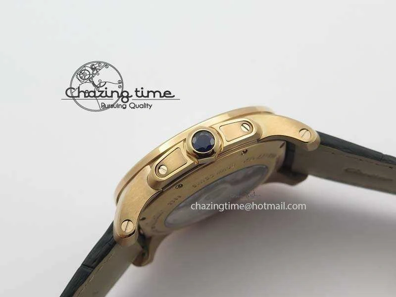 Calibre De Cartier RG JF Best Edition White Dial On Brown Leather Strap A23J