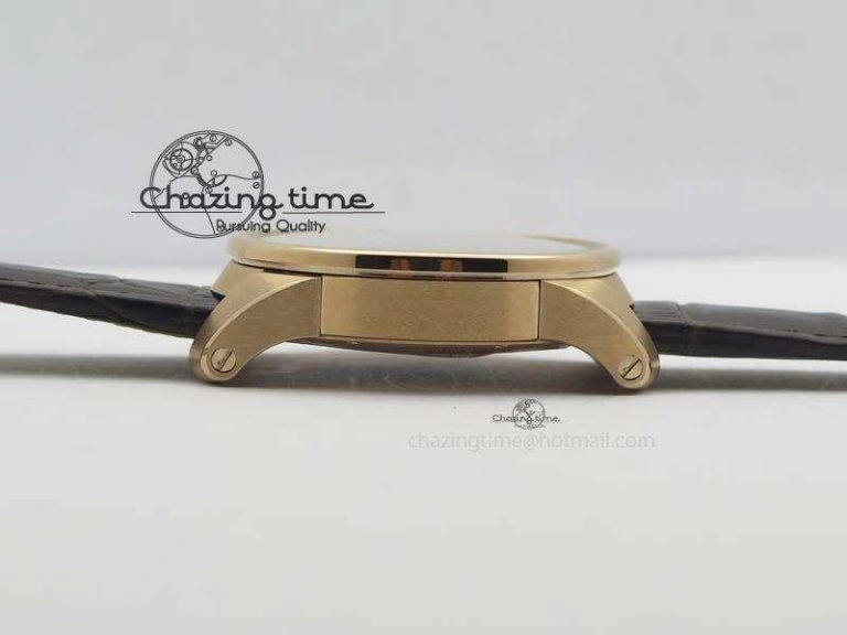 Calibre De Cartier RG JF Best Edition White Dial On Brown Leather Strap A23J