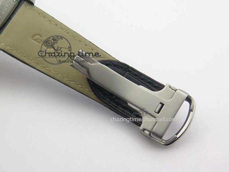 Calibre De Cartier SS JF Best Edition White Dial On Black Leather Strap A23J