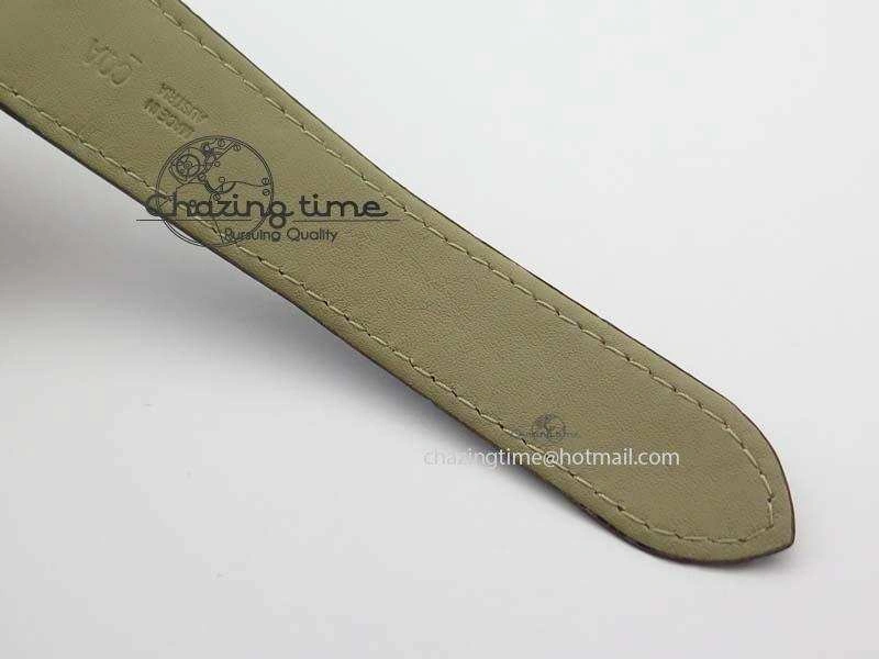 Calibre De Cartier SS RG JF Best Edition White Dial On Brown Leather Strap A23J