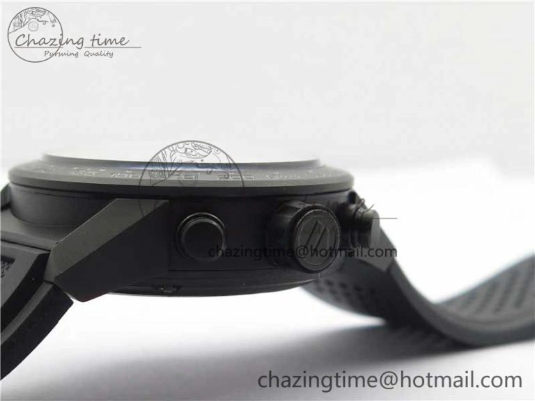 Calibre Heuer 01 Chrono 43mm Ceramic XF 1:1 Best Edition Skeleton Dial Red Hand on Black Rubber Strap A1887