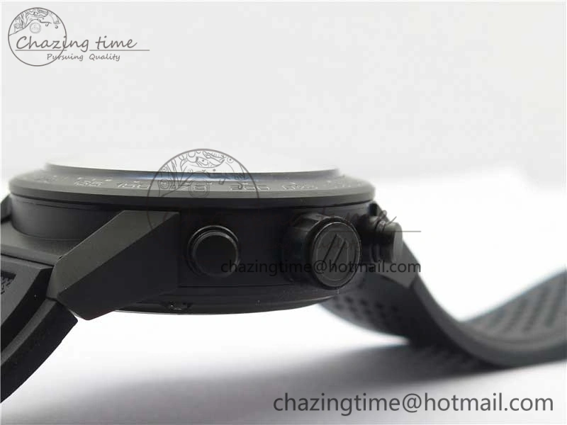 Calibre Heuer 01 Chrono 43mm Ceramic XF 1:1 Best Edition Skeleton Dial Red Hand on Black Rubber Strap A1887