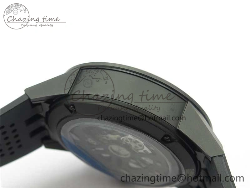Calibre Heuer 01 Chrono 43mm Ceramic XF 1:1 Best Edition Skeleton Dial Red Hand on Black Rubber Strap A1887