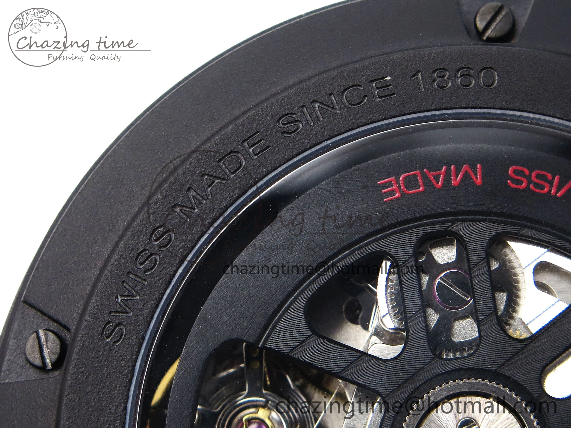 Calibre Heuer 01 Chrono 43mm Ceramic XF 1:1 Best Edition Skeleton Dial Red Hand on Ceramic Bracelet A1887