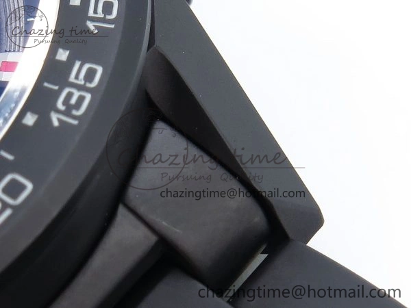 Calibre Heuer 01 Chrono 43mm Ceramic XF 1:1 Best Edition Skeleton Dial Red Hand on Ceramic Bracelet A1887