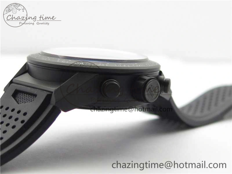 Calibre Heuer 01 Chrono 43mm Ceramic XF 1:1 Best Edition Skeleton Dial on Black Rubber Strap A1887