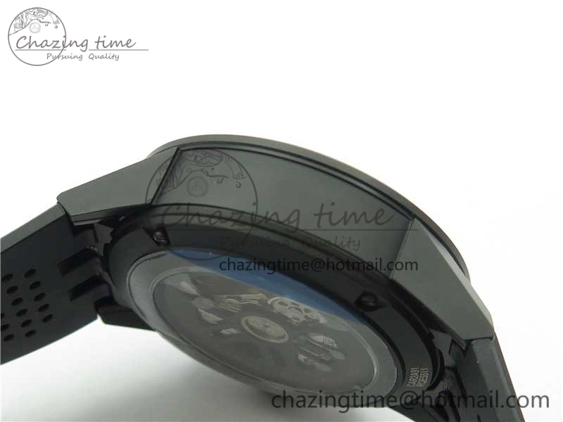 Calibre Heuer 01 Chrono 43mm Ceramic XF 1:1 Best Edition Skeleton Dial on Black Rubber Strap A1887