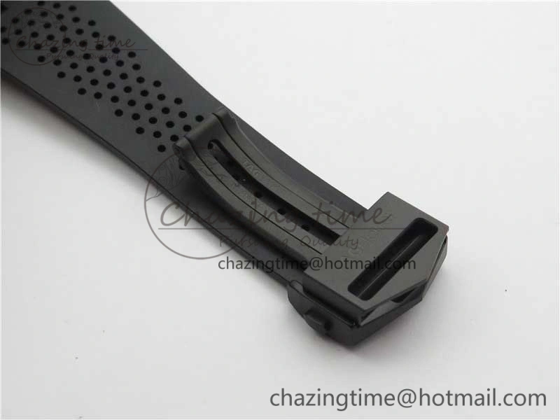 Calibre Heuer 01 Chrono 43mm Ceramic XF 1:1 Best Edition Skeleton Dial on Black Rubber Strap A1887