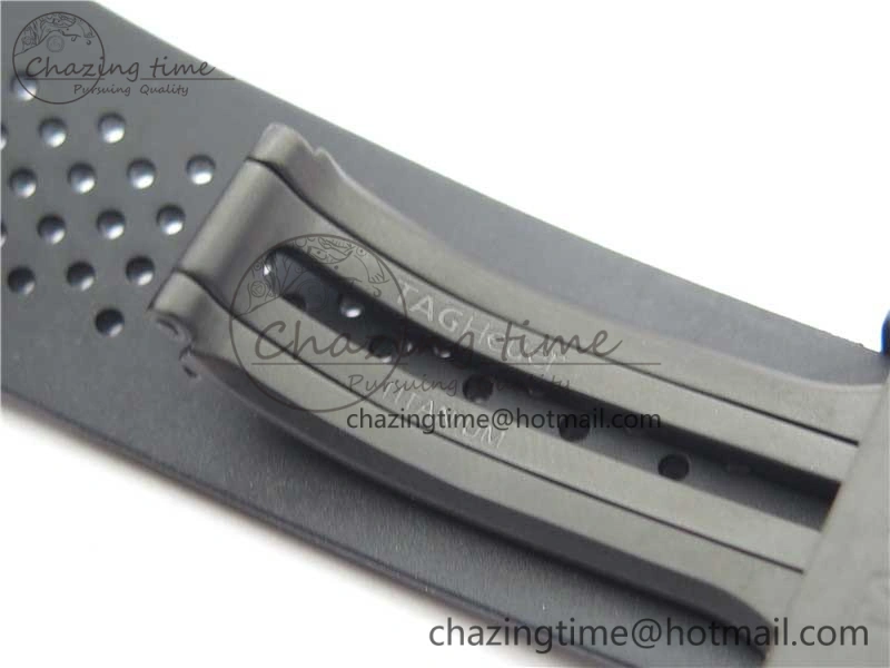 Calibre Heuer 01 Chrono 43mm Ceramic XF 1:1 Best Edition Skeleton Dial on Black Rubber Strap A1887