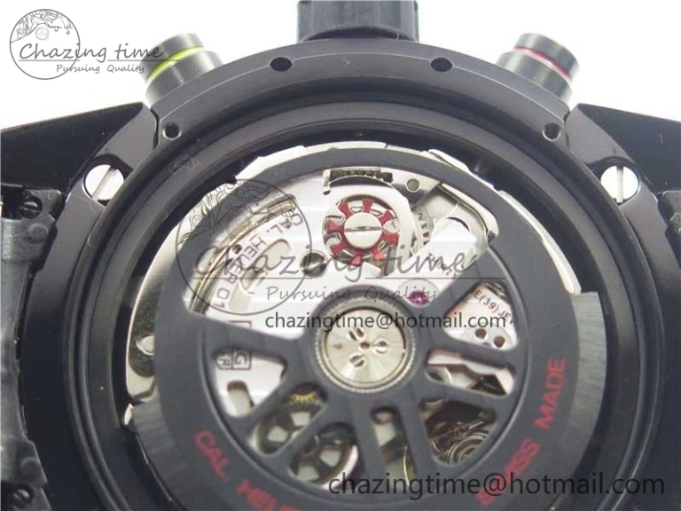 Calibre Heuer 01 Chrono 43mm PVD XF 1:1 Best Edition Gray Dial on Black Rubber Strap A1887