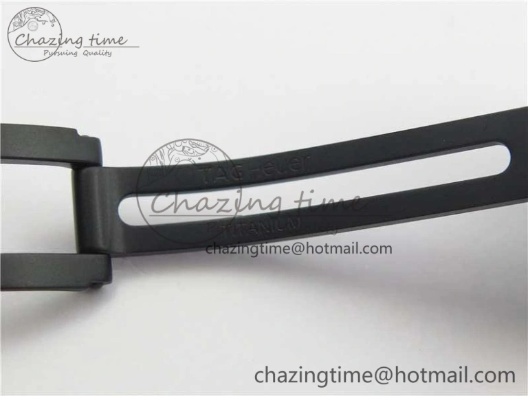 Calibre Heuer 01 Chrono 43mm PVD XF 1:1 Best Edition Gray Dial on Black Rubber Strap A1887