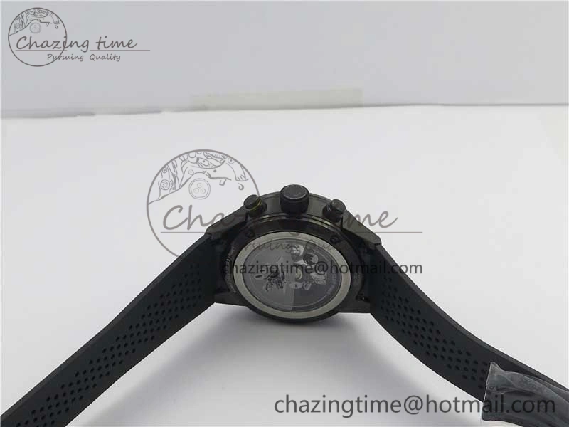 Calibre Heuer 01 Chrono 43mm PVD XF 1:1 Best Edition Gray Dial on Black Rubber Strap A1887