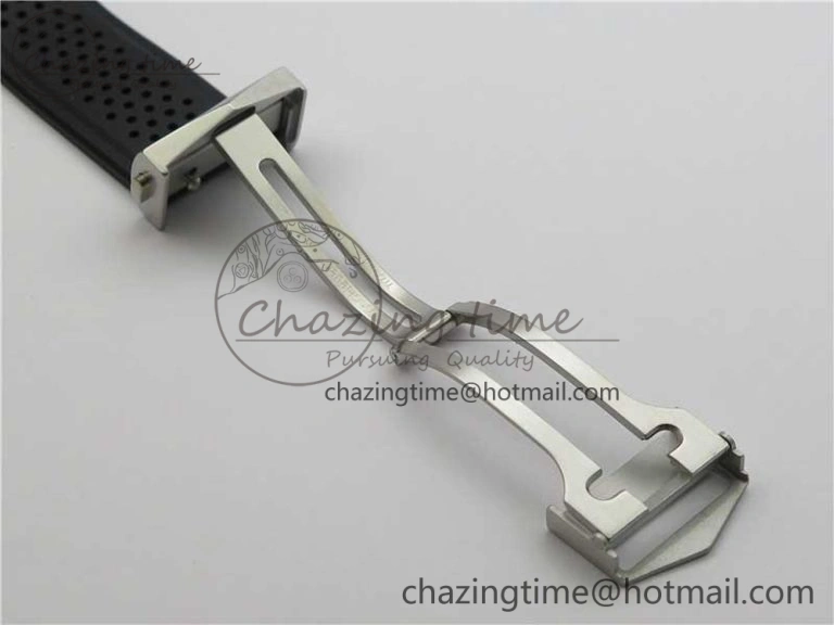 Calibre Heuer 01 Chrono 43mm SS XF 1:1 Best Edition Skeleton Dial Red Hand on Black Rubber Strap A1887