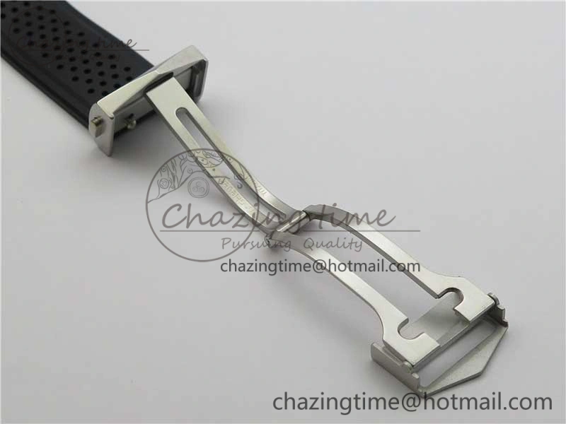 Calibre Heuer 01 Chrono 43mm SS XF 1:1 Best Edition Skeleton Dial Red Hand on Black Rubber Strap A1887