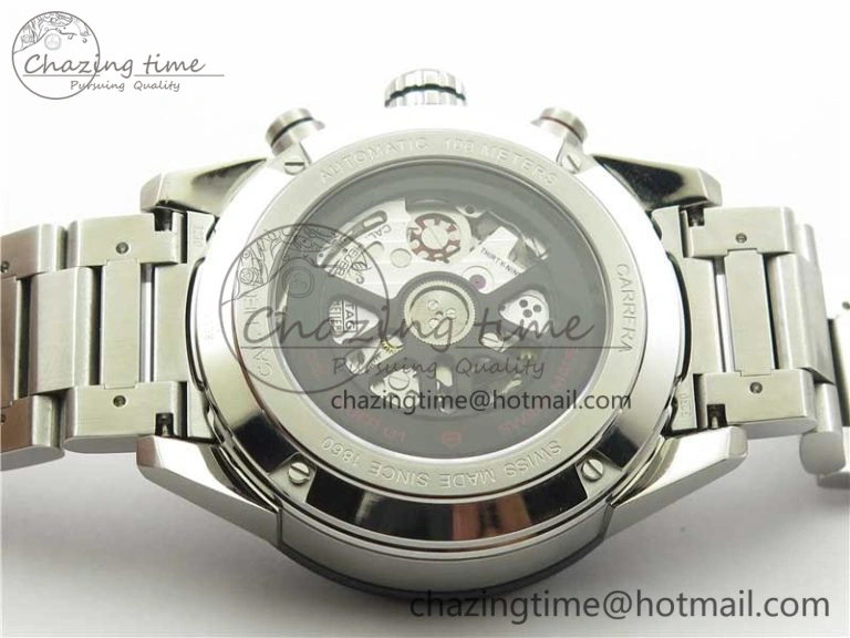 Calibre Heuer 01 Chrono 43mm SS XF 1:1 Best Edition Skeleton Dial Red Hand on SS Bracelet A1887