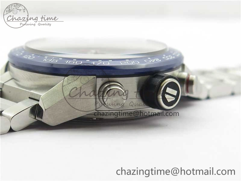 Calibre Heuer 01 Chrono 43mm SS Blue XF 1:1 Best Edition Skeleton Dial Red Hand on SS Bracelet A1887