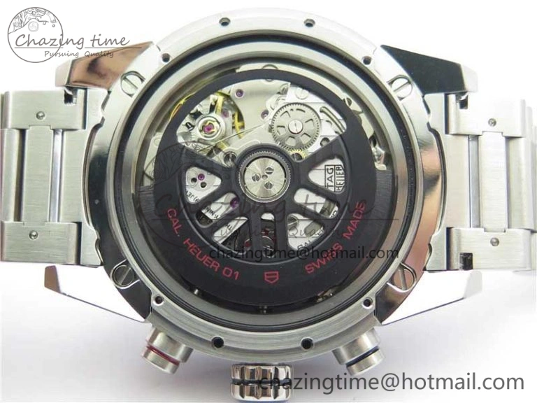 Calibre Heuer 01 Chrono SS XF 1:1 Best Edition Black Dial on SS Bracelet Strap A1887