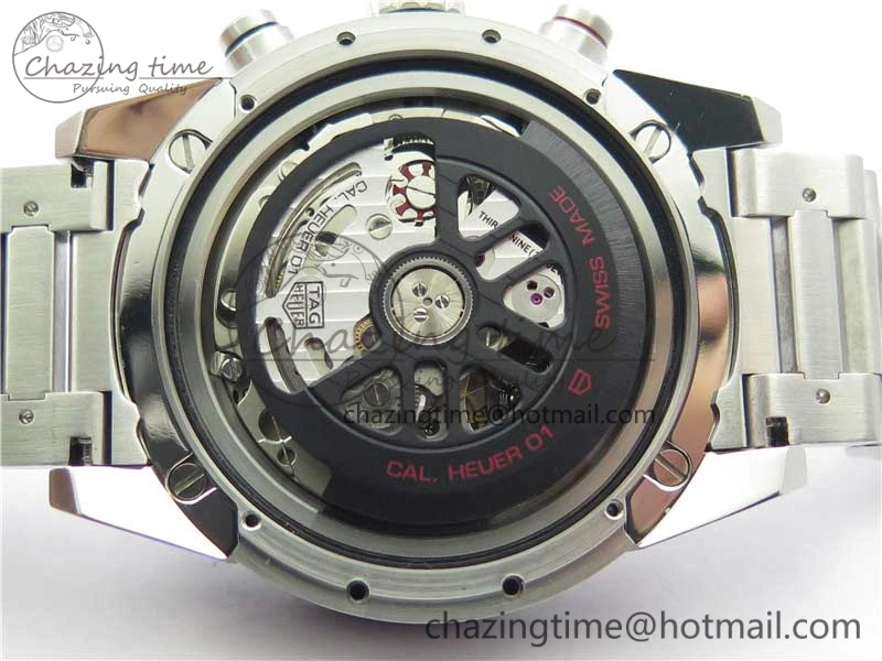Calibre Heuer 01 Chrono SS XF 1:1 Best Edition Black Dial on SS Bracelet Strap A1887