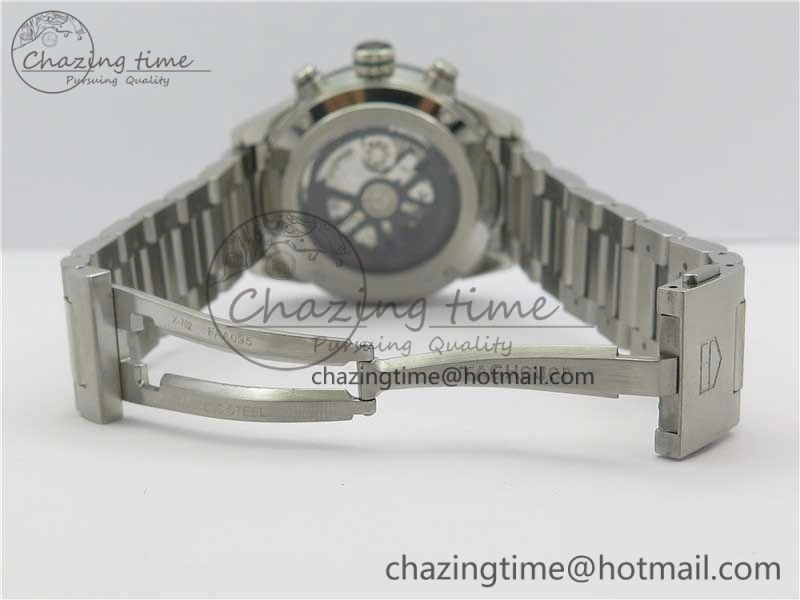 Calibre Heuer 01 Chrono SS XF 1:1 Best Edition Black Dial on SS Bracelet Strap A1887