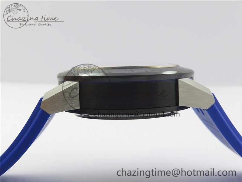 Calibre Heuer 01 Chrono SS PVD XF 1:1 Best Edition Skeleton Dial Blue Hand on Blue Rubber Strap A1887