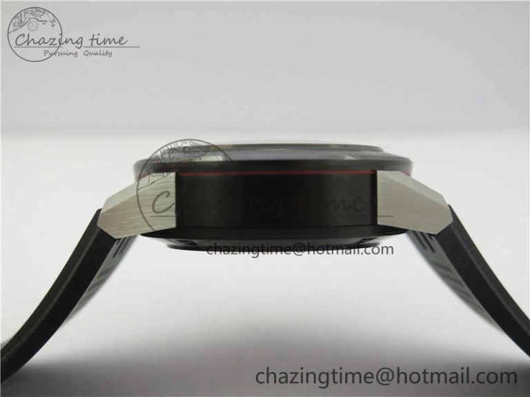 Calibre Heuer 01 Chrono SS PVD XF 1:1 Best Edition Skeleton Dial Red Hand on Black Rubber Strap A1887
