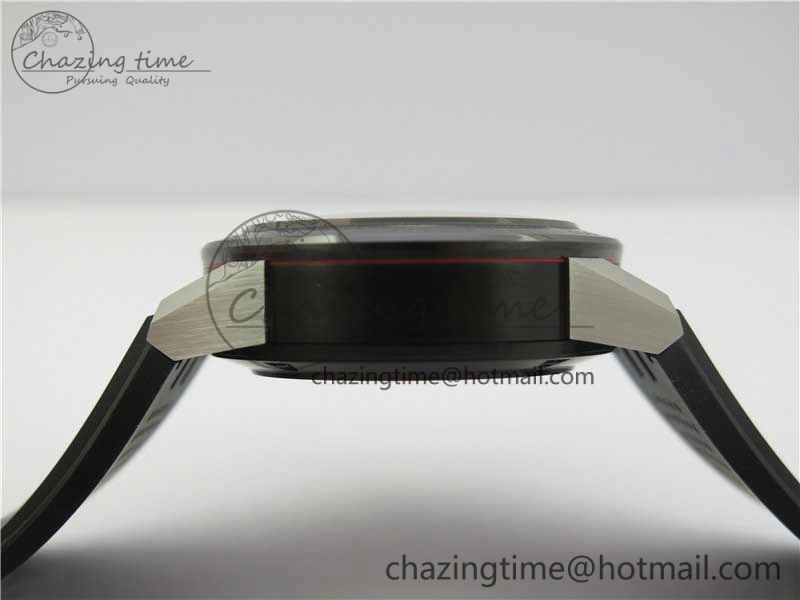 Calibre Heuer 01 Chrono SS PVD XF 1:1 Best Edition Skeleton Dial Red Hand on Black Rubber Strap A1887