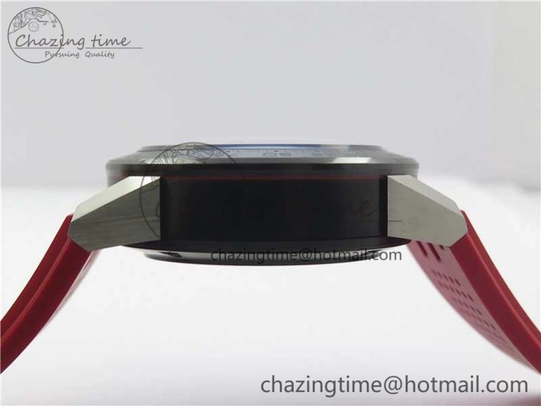 Calibre Heuer 01 Chrono SS PVD XF 1:1 Best Edition Skeleton Dial Red Hand on Red Rubber Strap A1887