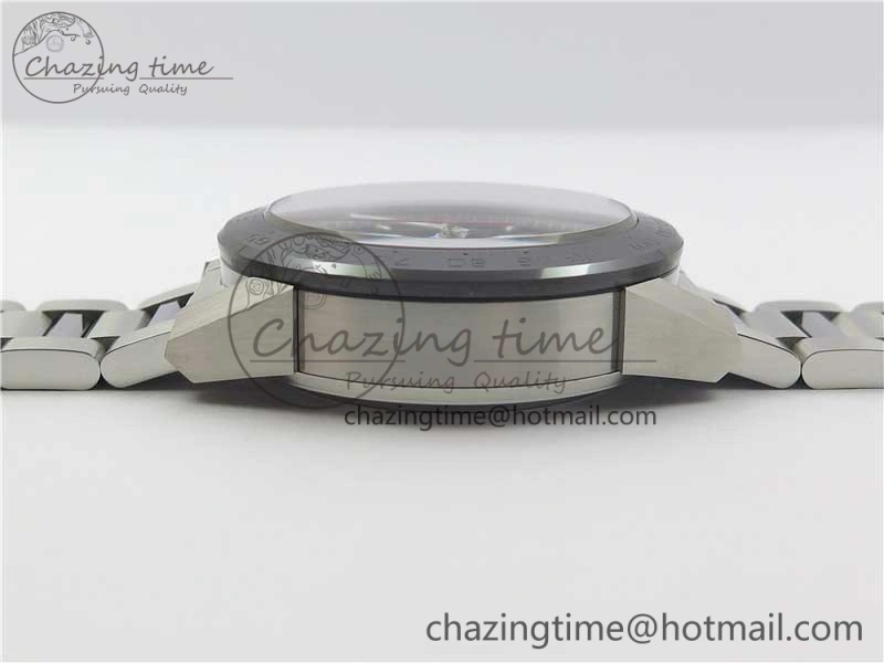 Calibre Heuer 01 Chrono SS PVD XF 1:1 Best Edition Skeleton Dial Red Hand on SS Bracelet A1887