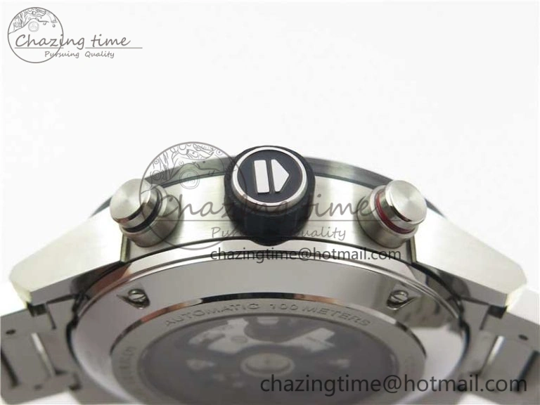 Calibre Heuer 01 Chrono SS PVD XF 1:1 Best Edition Skeleton Dial Red Hand on SS Bracelet A1887