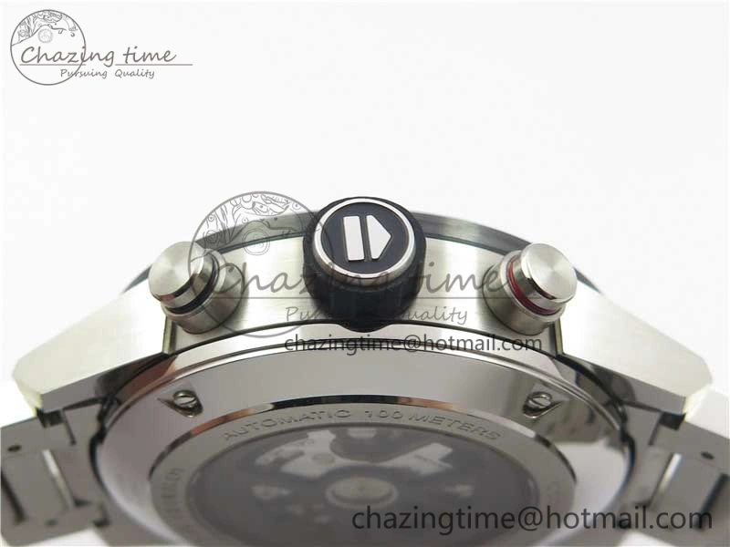 Calibre Heuer 01 Chrono SS PVD XF 1:1 Best Edition Skeleton Dial Red Hand on SS Bracelet A1887