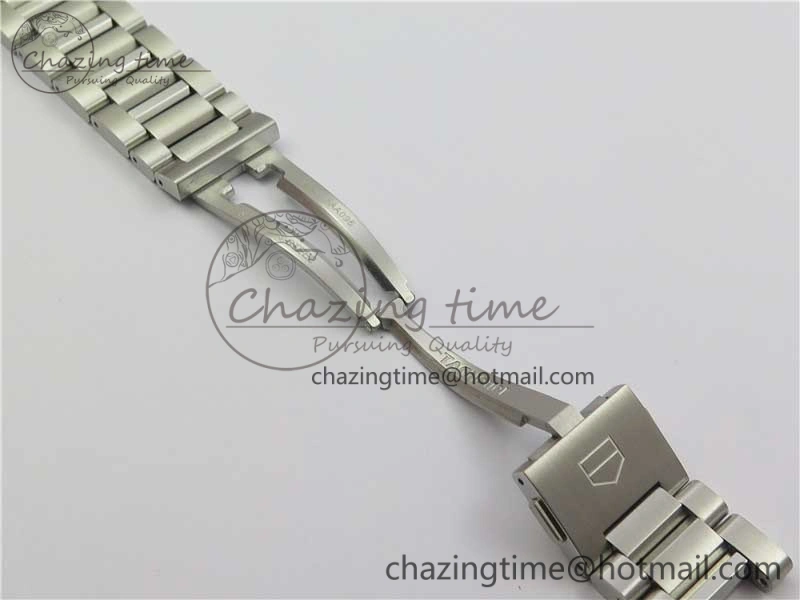 Calibre Heuer 01 Chrono SS PVD XF 1:1 Best Edition Skeleton Dial Red Hand on SS Bracelet A1887