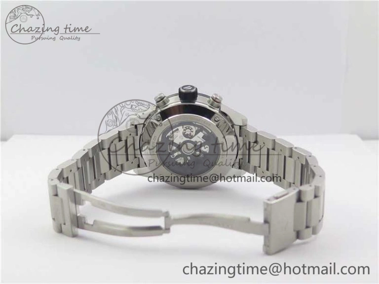 Calibre Heuer 01 Chrono SS PVD XF 1:1 Best Edition Skeleton Dial Red Hand on SS Bracelet A1887