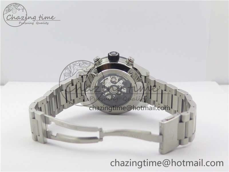 Calibre Heuer 01 Chrono SS PVD XF 1:1 Best Edition Skeleton Dial Red Hand on SS Bracelet A1887
