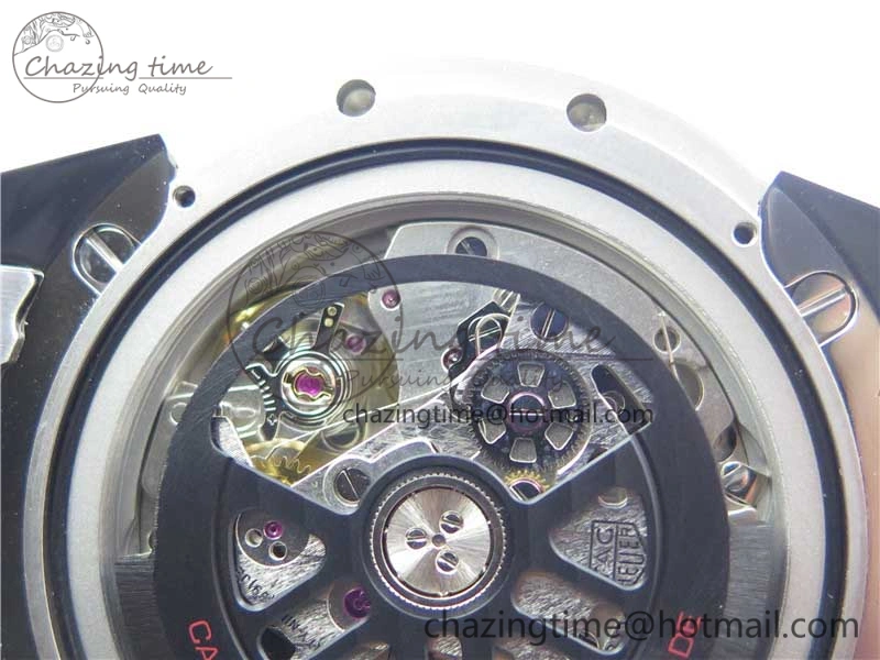 Calibre Heuer 01 Chrono SS PVD XF 1:1 Best Edition Skeleton Dial Red Hand on SS Bracelet A1887