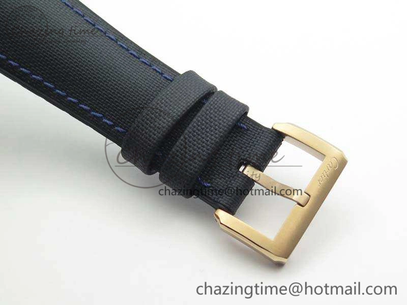 Calibre de Cartier Diver TF 1:1 Best Edition RG Blue Dial On Nylon Black Rubber Strap 23J Movement