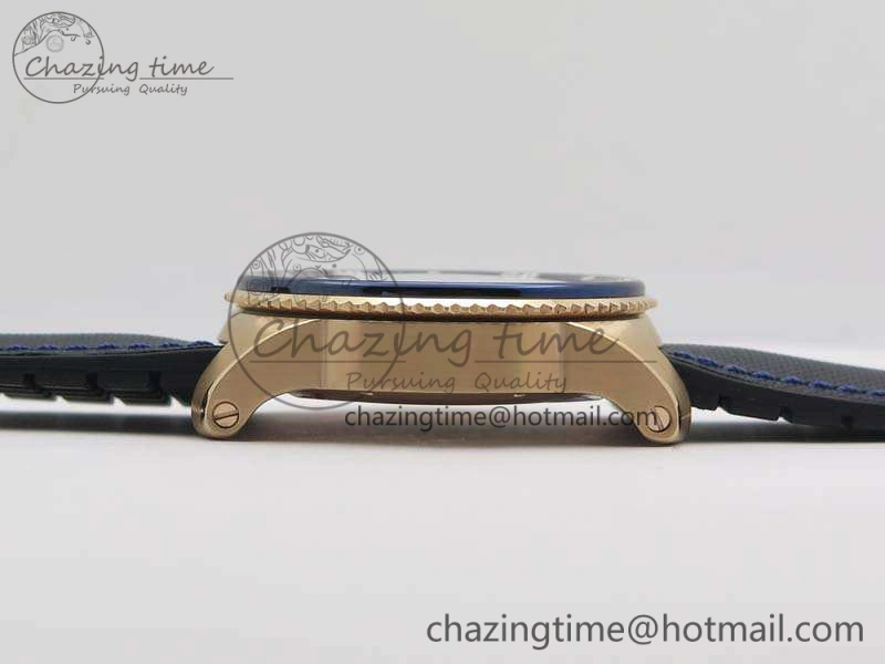 Calibre de Cartier Diver TF 1:1 Best Edition RG Blue Dial On Nylon Black Rubber Strap 23J Movement