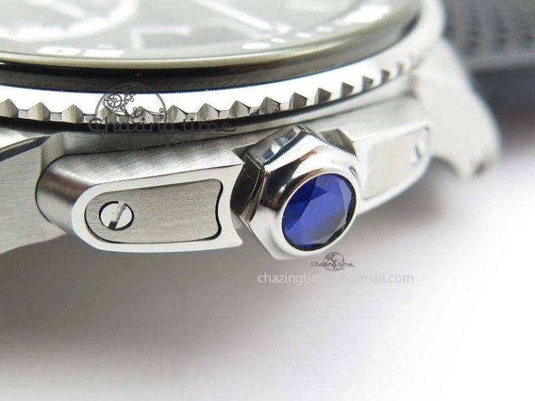Calibre de Cartier Diver TF 1:1 Best Edition SS Black Dial on Black Rubber Strap MIYOTA Movement
