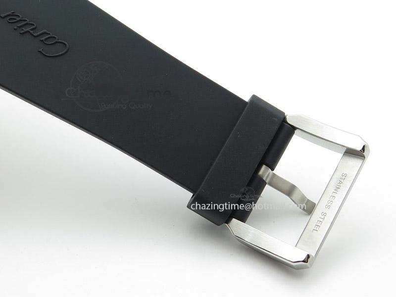 Calibre de Cartier Diver TF 1:1 Best Edition SS Black Dial on Black Rubber Strap MIYOTA Movement