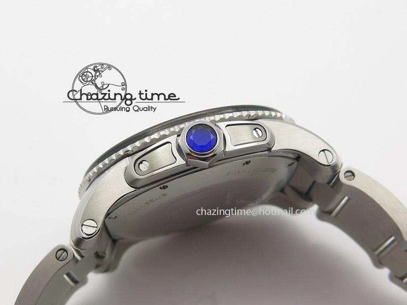 Calibre de Cartier Diver TF 1:1 Best Edition SS Black Dial on SS Bracelet MIYOTA Movement