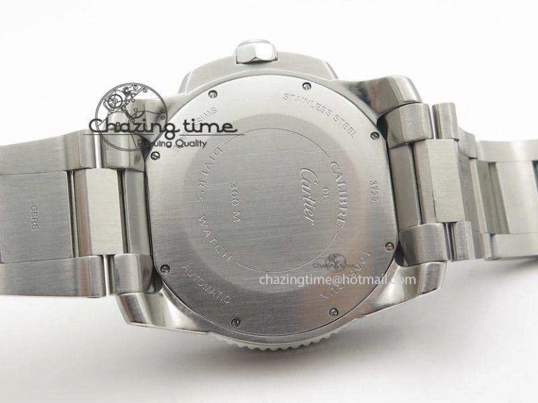 Calibre de Cartier Diver TF 1:1 Best Edition SS Black Dial on SS Bracelet MIYOTA Movement