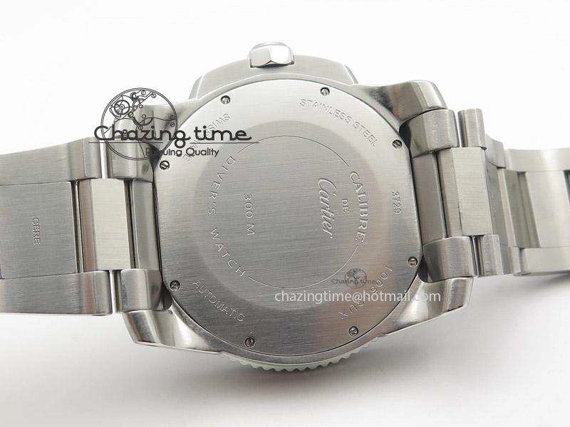 Calibre de Cartier Diver TF 1:1 Best Edition SS Black Dial on SS Bracelet MIYOTA Movement
