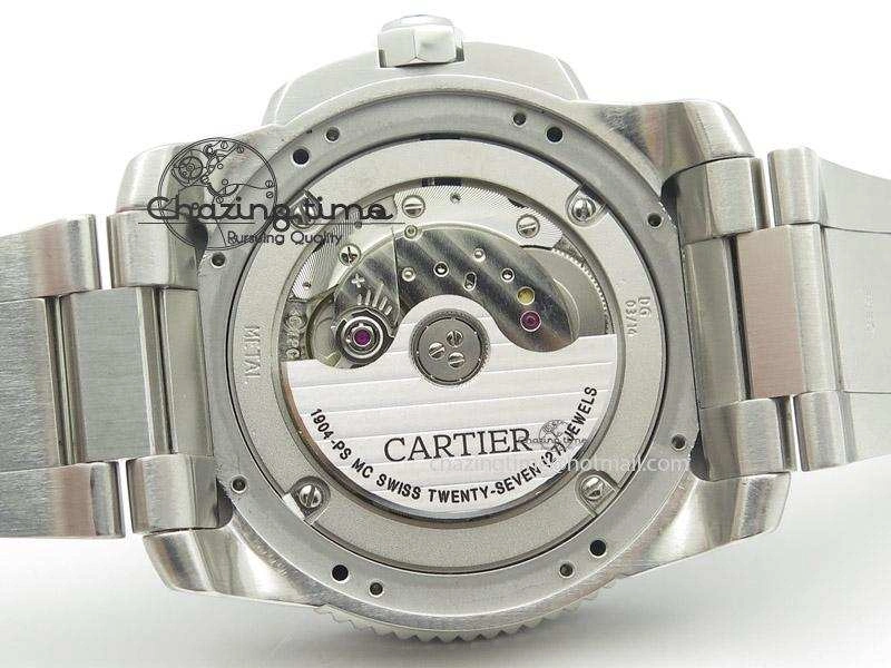 Calibre de Cartier Diver TF 1:1 Best Edition SS Black Dial on SS Bracelet MIYOTA Movement