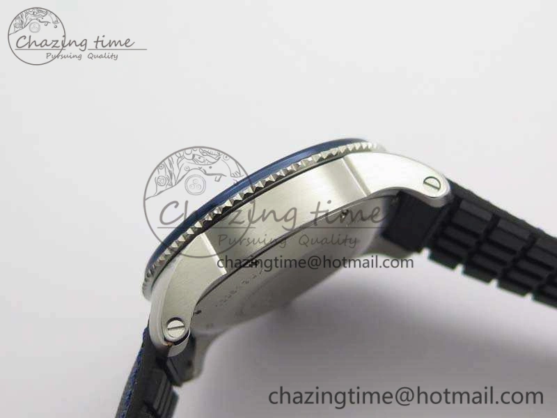 Calibre de Cartier Diver TF 1:1 Best Edition SS Blue Dial On Nylon Black Rubber Strap 23J Movement