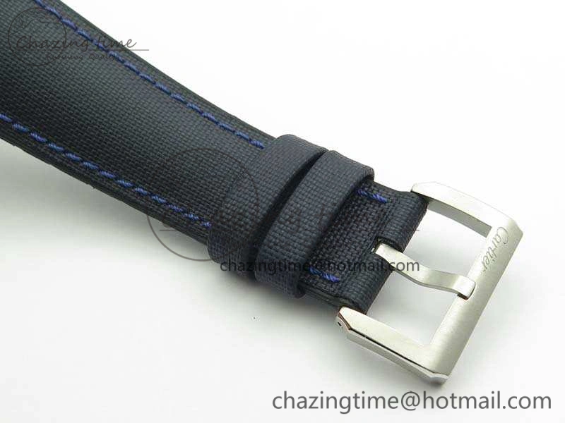 Calibre de Cartier Diver TF 1:1 Best Edition SS Blue Dial On Nylon Black Rubber Strap 23J Movement