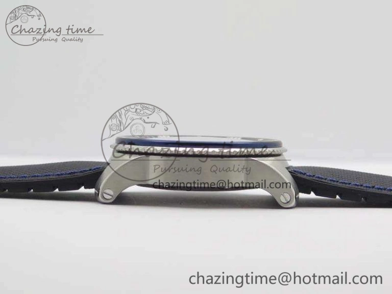 Calibre de Cartier Diver TF 1:1 Best Edition SS Blue Dial On Nylon Black Rubber Strap 23J Movement