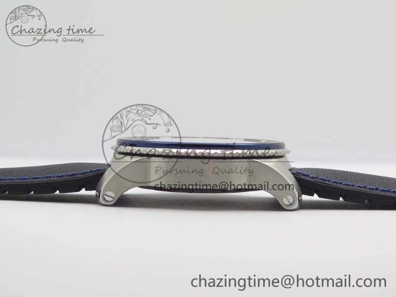 Calibre de Cartier Diver TF 1:1 Best Edition SS Blue Dial On Nylon Black Rubber Strap 23J Movement